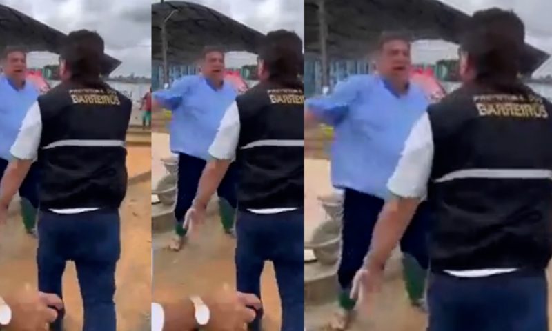 Vídeo:Prefeito de Barreiros agride homem com socos e xingamentos