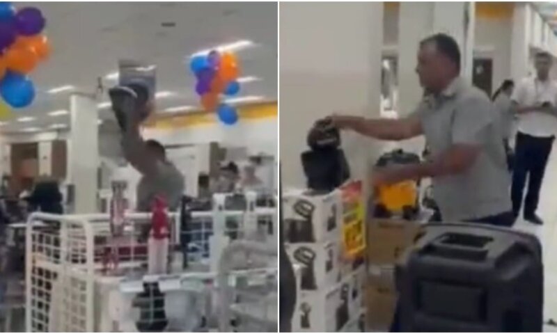 VIDEO: Homem quebra produtos em loja da Magazine Luiza após tentar trocar um aparelho de som