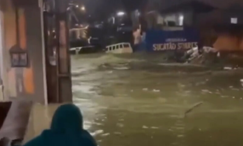 Caruaru registra 92 mm de chuva e ruas ficam alagadas;videos