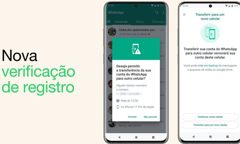 WhatsApp passa a pedir autorização para acessar conta em outro celular