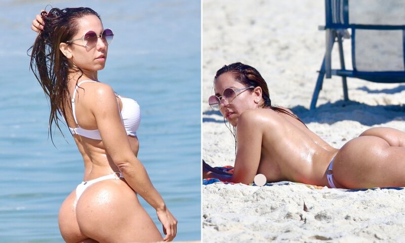 Musa do OnlyFans,Mulher Melão agita a internet ao fazer topless na praia; veja fotos