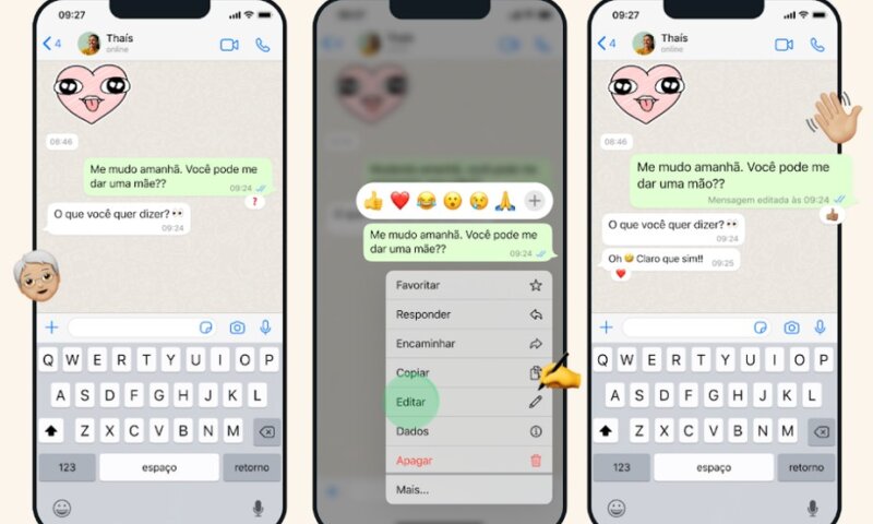 WhatsApp anuncia recurso para editar mensagens enviadas. Usuários têm até 15 minutos para realizar a ação