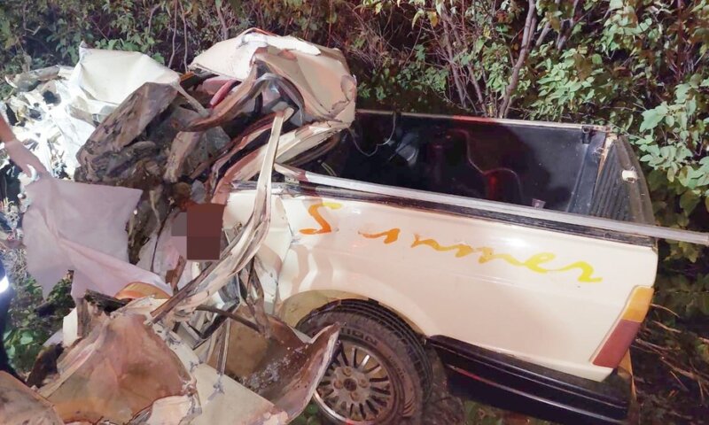 Pai, mãe e filha morrem após caminhonete bater de frente com caminhão na BR-407