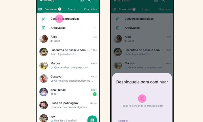 WhatsApp lança recurso que bloqueia conversas para evitar olhares curiosos