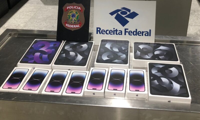 Receita Federal apreende R$ 100 mil em iPhones e iPads com passageiro no Aeroporto do Recife