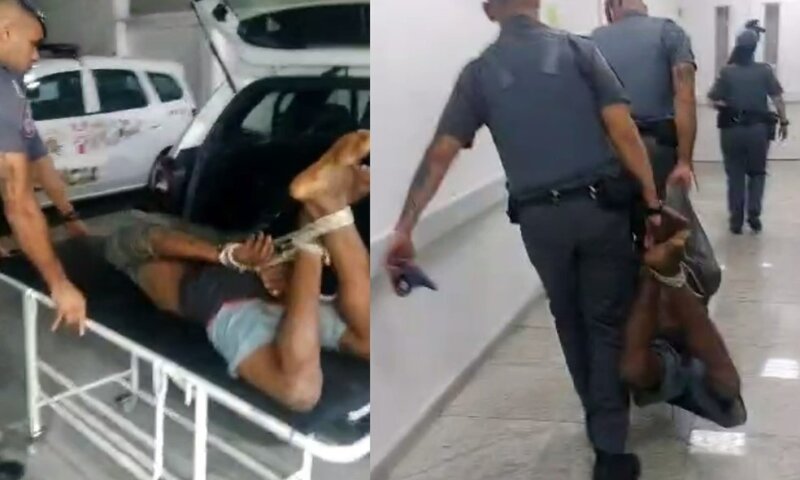 VÍDEO: PMs são afastados após amarrarem mãos e pés de suspeito de furto