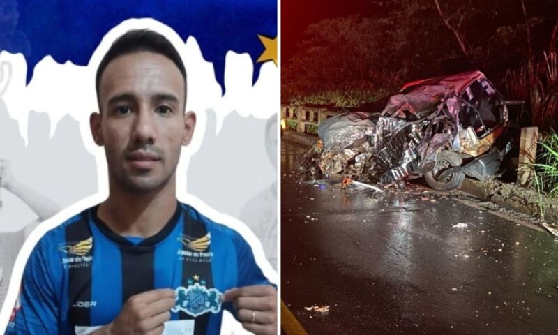 Jogador morre e namorada fica ferida após carro ser destruído em acidente