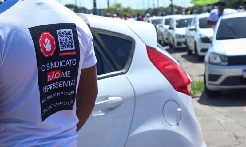 Motoristas de Uber e 99 fazem protesto nacional contra projeto de regulamentação da classe