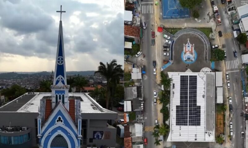 Dias antes da queda, empresa instalou placas solares em teto de igreja