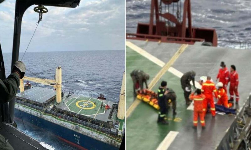 Força Aérea Brasileira resgata tripulantes com suspeita de sepse na costa de Pernambuco
