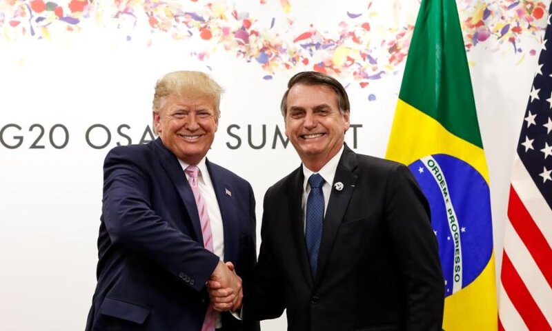 Bolsonaro parabeniza Donald Trump:“inspire o Brasil a seguir o mesmo caminho”