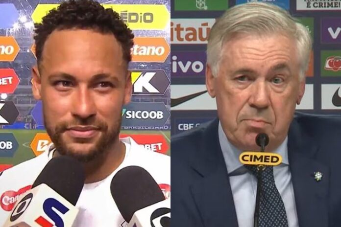 Neymar desmente Ancelotti e diz que não está na seleção por opção técnica