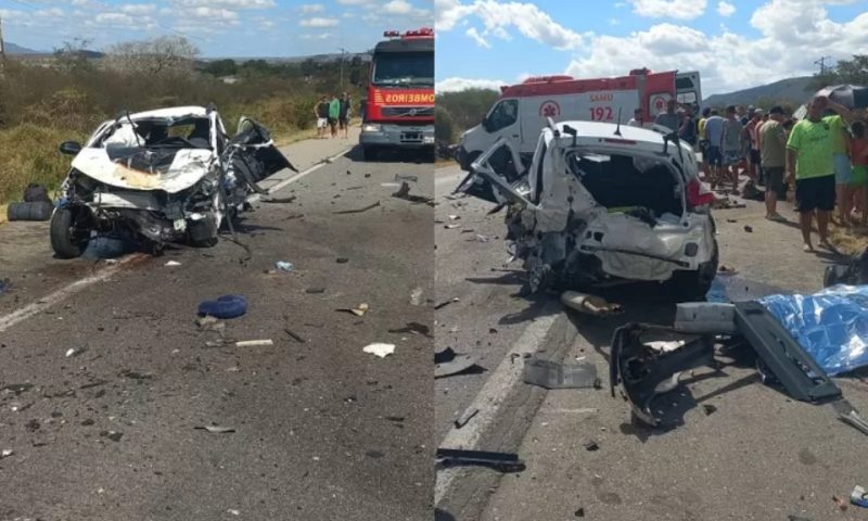 Três pessoas morrem após grave acidente entre carros na BR-232