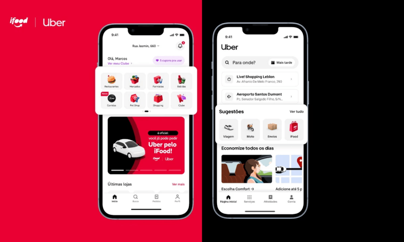 Com mercado de delivery acirrado,iFood e Uber iniciam integração entre aplicativos