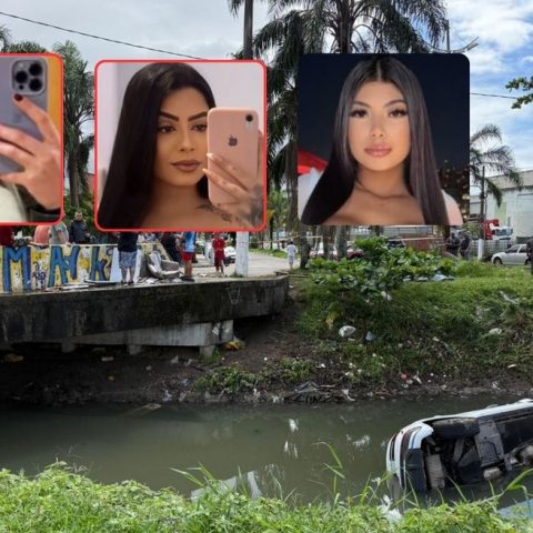 Três mulheres morrem após carro de luxo bater em árvore e despencar em canal no litoral