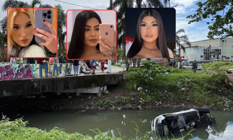 Três mulheres morrem após carro de luxo bater em árvore e despencar em canal no litoral