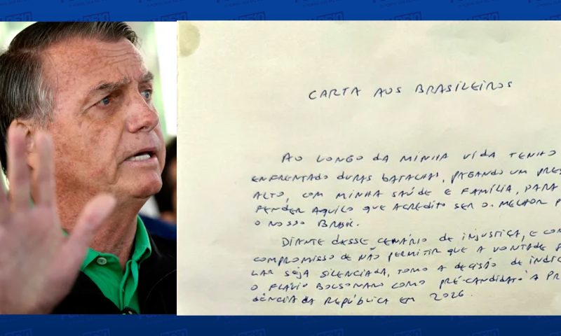 Bolsonaro confirma pré-candidatura de Flávio em carta escrita na prisão:‘‘defender aquilo que acredito  ser o melhor para o nosso Brasil”