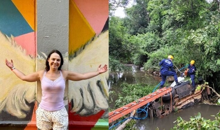 Grave Acidente: Médica de 45 anos morre após carro cair em riacho a caminho de plantão