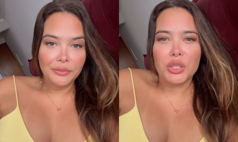 Geisy Arruda sensualiza com calcinha rosa de renda e incendeia o clima na web