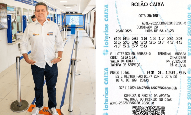 Dono de lotérica é um dos ganhadores de prêmio de R$ 168 milhões na Mega-Sena especial de 30 anos