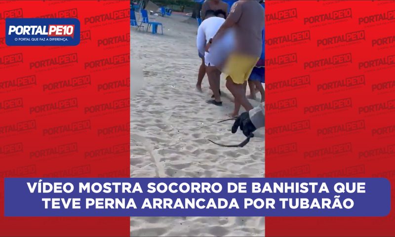 Vídeo mostra socorro de banhista que teve perna arrancada por tubarão em Boa Viagem. Assista